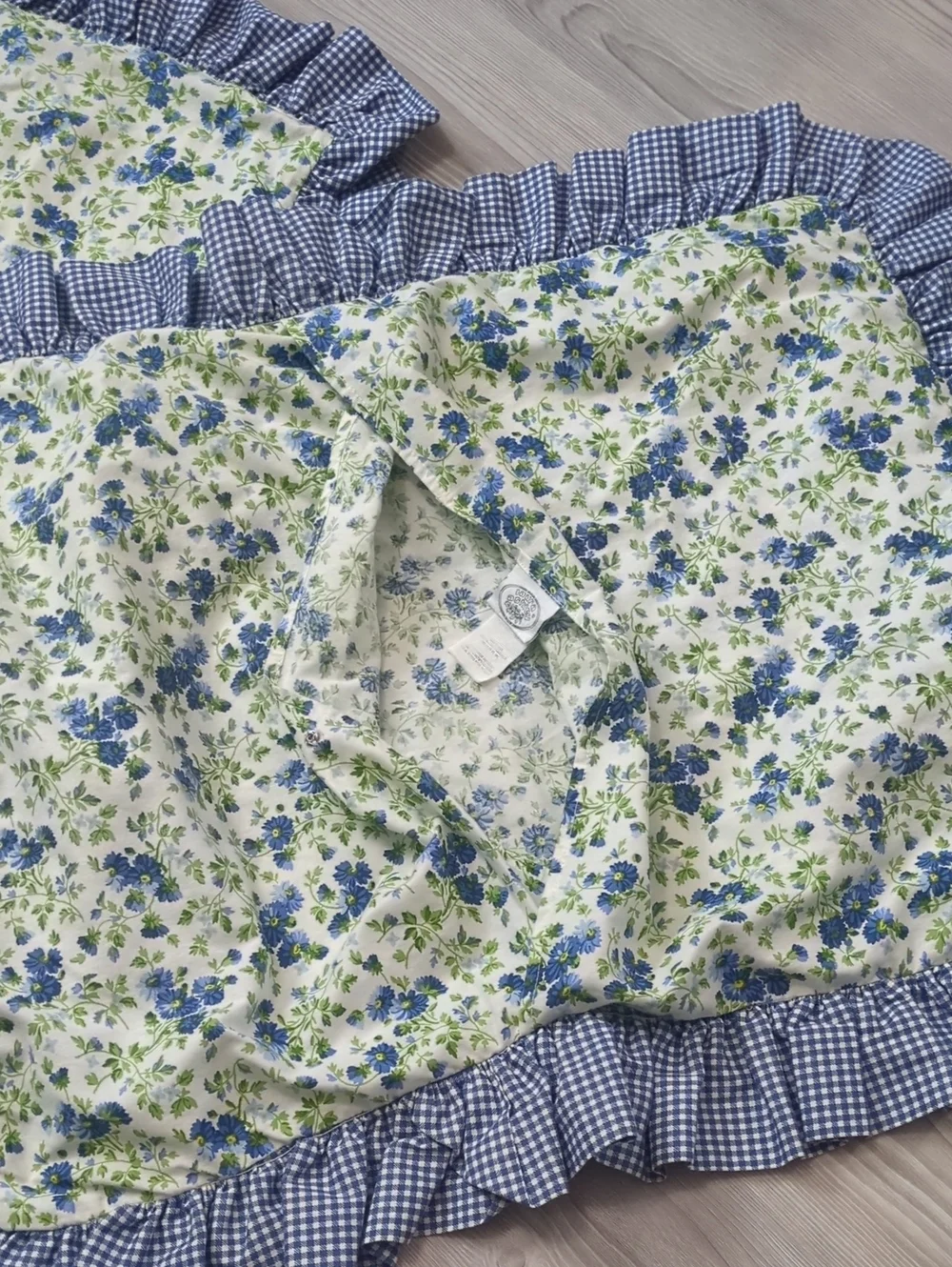 Laura Ashley Blue and Green Floral Pillow Shams